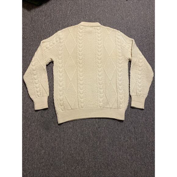 Vintage Titan 100% Virgin Wool Cable Knit Fisherman’s Men’s XXL Ivory Outdoor - Picture 4 of 7